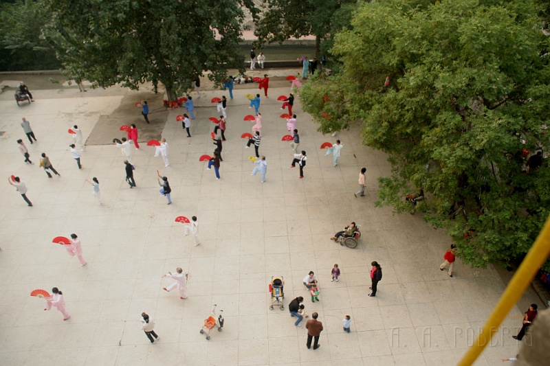 fan2.jpg - In Shanghai I would see people doing TaiChi in the courtyard near where I worked.