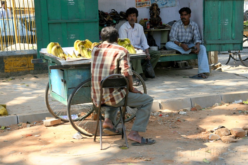 IMG_4795.JPG - A street vendor selling bannanas.  Food is VERY inexpensive in Bangalore.