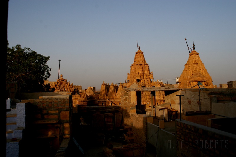 IMG_6180.JPG - This is the view outside the window.  Those two spires belong to the Jain temple.