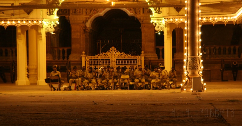 IMG_5825.JPG - And here's the police band that played traditional Indian music for everyone that was enjoying the light show. That's the end of the Mysore excursion.